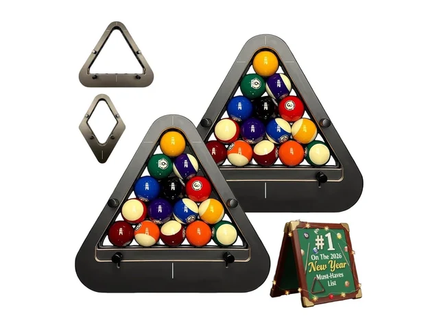 Fat Cat 3-Piece Billiard Accessory Kit (Wood 8-Ball Triangle, 9-Ball Diamond & 9" Brush)